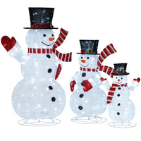 Tangkula 4.1 FT Pre-Lit Xmas 3D Snowman Set with 270 LED Lights