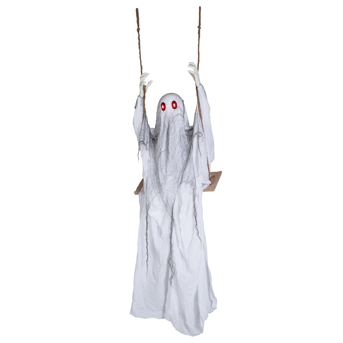 Tangkula 6.6 FT Halloween Animated Swing Ghost with Light up Eyes