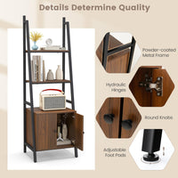Tangkula 4-Tier Ladder Shelf with Cabinet 63” Tall Bookshelf