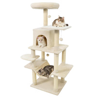 Arbre à chat multi-niveaux Tangkula de 147 cm avec poteaux à griffer en sisal pour chats d'intérieur