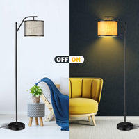 Tangkula Floor Lamp for Living Room with Arc Hanging Shade