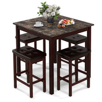 Tangkula 5-Piece Counter-Height Bar Table Set