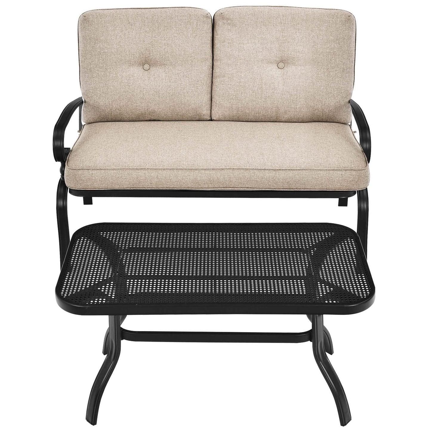 Patio Loveseat with Table Set - Tangkula