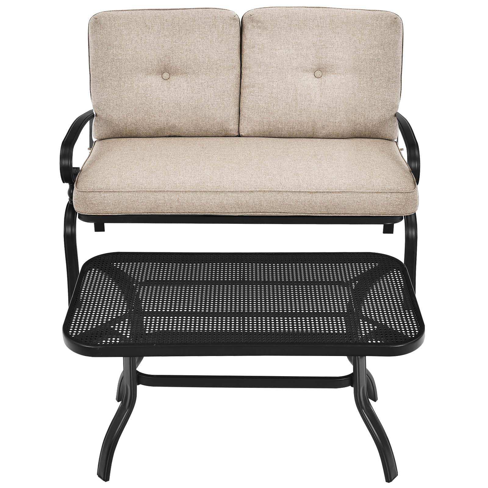 Patio Loveseat with Table Set - Tangkula