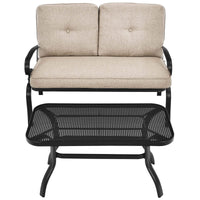 Patio Loveseat with Table Set - Tangkula
