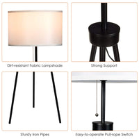 Tangkula 60.5" Metal Tripod Floor Lamp, Contemporary Minimalist Standing Floor Light with Iron Legs