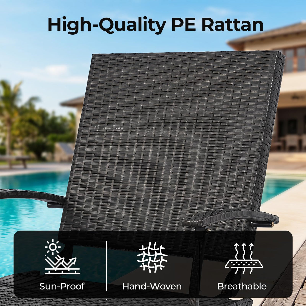 Tangkula Folding Wicker Chaise Lounge(1/2)