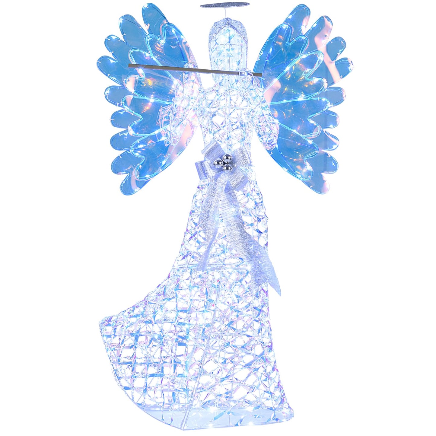 Tangkula Ange iridescent lumineux de Noël de 1,6 m
