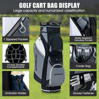 Tangkula Golf Cart Bag, Lightweight Golf Club Bag