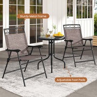 Tangkula 3 Piece Outdoor Bistro Set（Wave Backrest）
