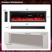 Tangkula 60" Wi-Fi Enabled Electric Fireplace