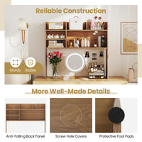 Tangkula Desktop Bookshelf Countertop Storage Hutch with 6 Storage Shelves