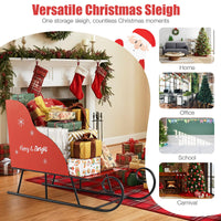 Tangkula Metal Christmas Santa Sleigh Basket