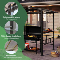 Tangkula 8x5 FT Hardtop Grill Gazebo for Patio Garden Lawn Deck