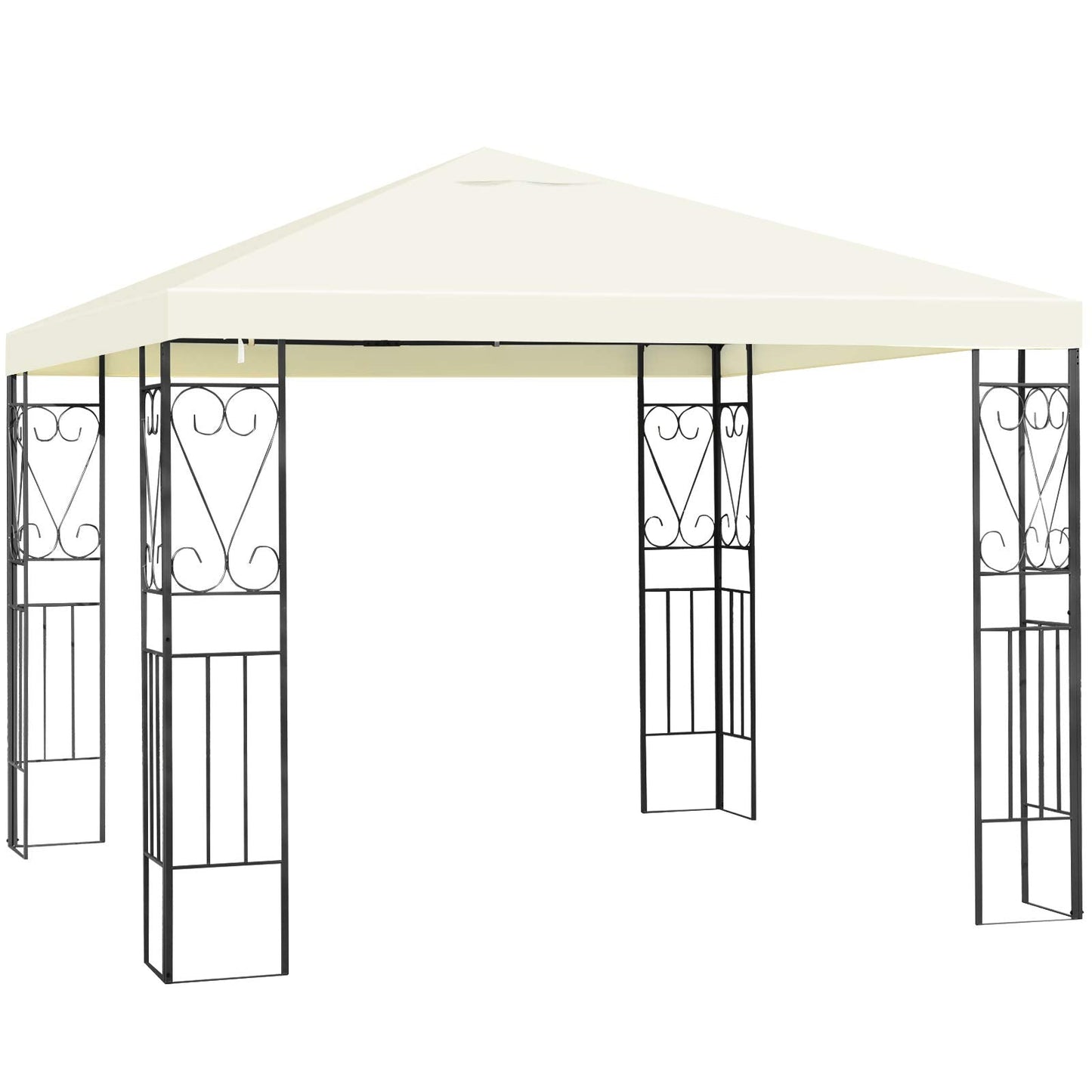 Tangkula 10x10 Feet Steel Patio Gazebo, Outdoor Canopy Gazebo with Water-Resistant Canopy