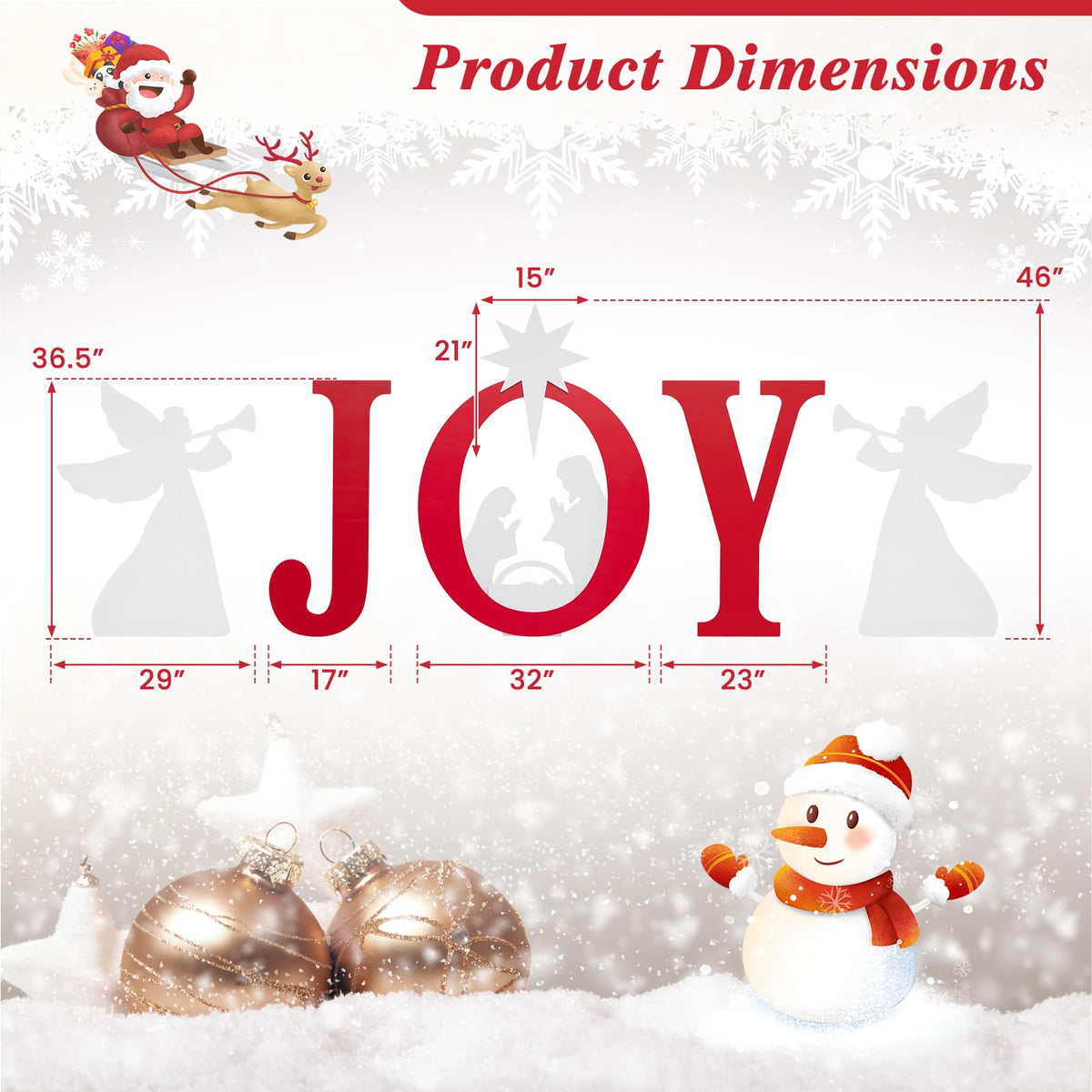 Tangkula 5 Pieces Outdoor Christmas Joy & Angels Nativity Yard Signs Set
