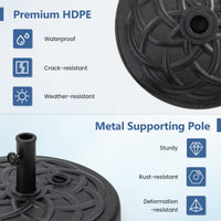 Tangkula Fillable Umbrella Base Stand Water & Sand Filled 102 lbs Heavy Duty Patio Umbrella