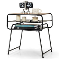 Tangkula Table d'appoint à 3 niveaux avec étagère de rangement