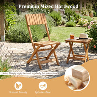 Tangkula Wood Foldable Patio Chairs Set