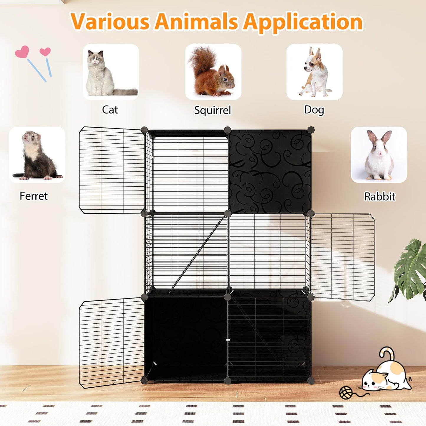 Tangkula 3 Tier Large Cat Enclosure with 2 Ladders