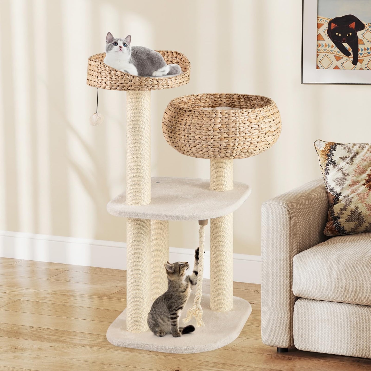 Tangkula Cute Cat Tree Tower for Indoor Cats