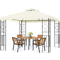Tangkula 10 x 10FT 2-Tier Patio Gazebo, Powder Coated Steel Structure, Sun Shading Gazebo Canopy Shelter