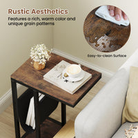 Tangkula Mobile C Shaped Side Table