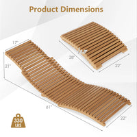 Tangkula Teak Wood Patio Folding Chaise Lounge Chair with Slatted Seat