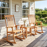 Tangkula Outdoor Patio Wood Rocking Chair for Porch Garden Backyard
