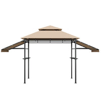 Tangkula 13.5x4 Ft Grill Gazebo with Dual Side Awnings, Double Tier BBQ Gazebo with 2 Side Shelves