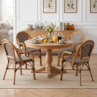 Tangkula Outdoor French Bistro Chairs Hand-Woven PE Wicker Patio Chairs(2/4)