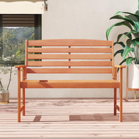 Tangkula Wooden Garden Bench, 2-Person Patio Loveseat with Slatted Backrest