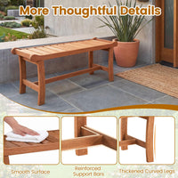 Tangkula 41.5" Outdoor Wood Bench for Park