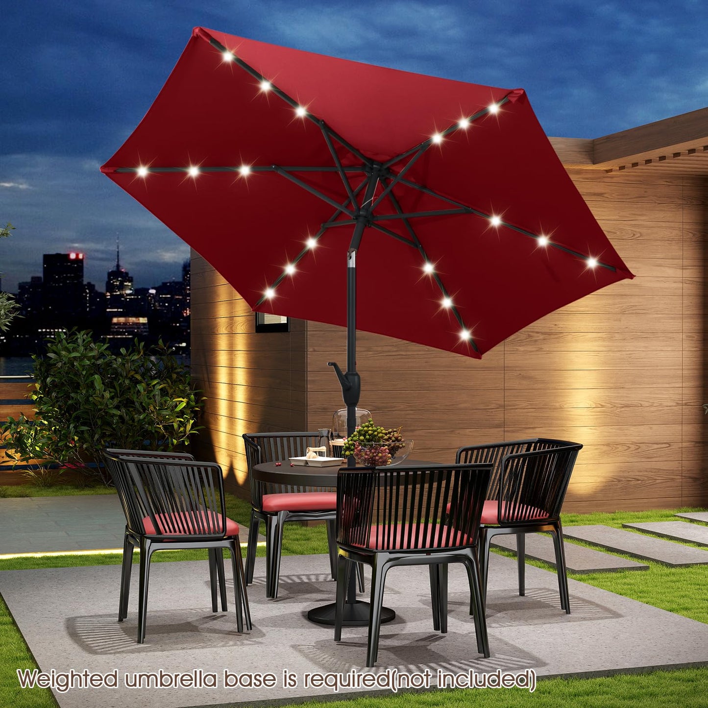 Tangkula 7.5 ft Solar LED Patio Umbrella