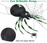Tangkula 6 Ft Halloween Inflatable Spider with LED Lights Outdoor Indoor Halloween Decorations