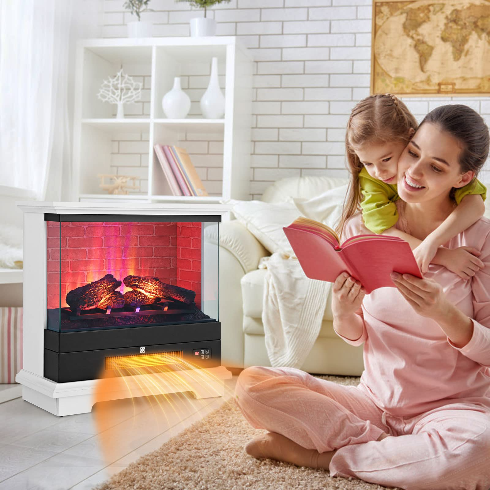 27 Inch Freestanding Fireplace - Tangkula