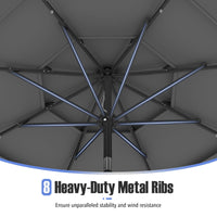 Tangkula 10 FT Solar LED Patio Umbrella 3-Tier Vented Outdoor Market Table Umbrella