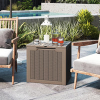 Tangkula 30 Gallon Outdoor Storage Box Resin Storage Bench with Lockable Lid