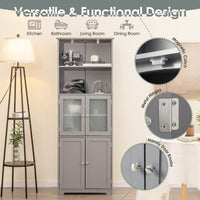 Tangkula Tall Bathroom Storage Cabinet, Freestanding Floor Cabinet