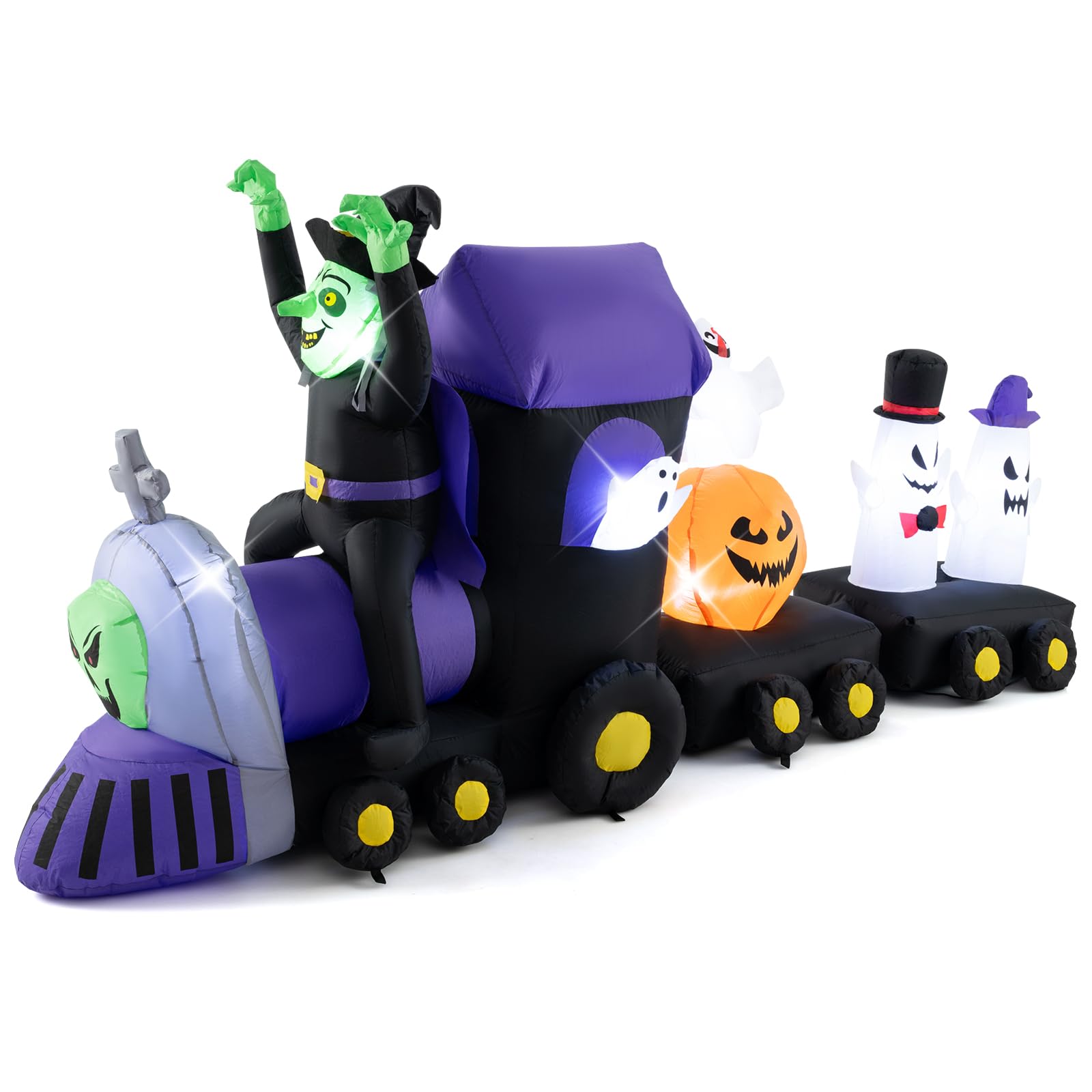 Tangkula 8.2 ft Long Halloween Inflatable Train