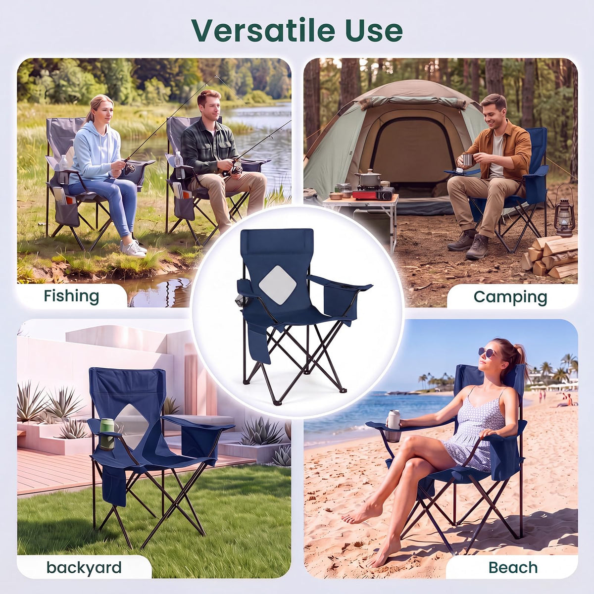 Tangkula Outdoor Camping Chair No Assembly & Quick Folding(1/2）