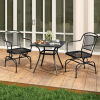 Tangkula Outdoor Rocking Chair Set with Steady Rocking Function