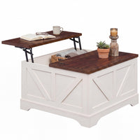 Tangkula Farmhouse Lift Top Coffee Table with Storage