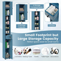 Tangkula Tall Slim Bathroom Storage Cabinet