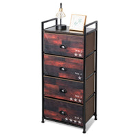 4 Drawer Dresser, Vertical Dresser Storage Tower with Fabric Drawers and Steel Frame