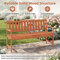 Tangkula 59" Wood Outdoor Bench with Pull