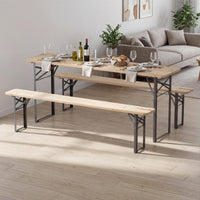 Tangkula 3 Piece Folding Picnic Table with 2 Benches