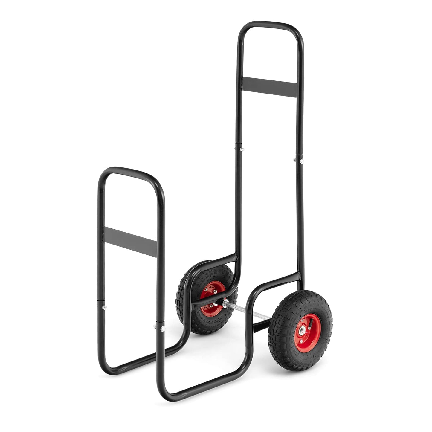 Tangkula Firewood Log Cart, Wood Rack Storage Mover with Rolling Wheels & Ergonomic Handle