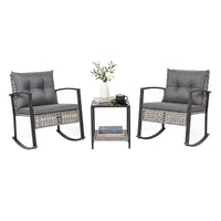 Tangkula 3-Piece Outdoor Rocking Chair Set for Garden
