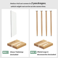  Glass Dining Table, Modern Rectangular Table - Tangkula